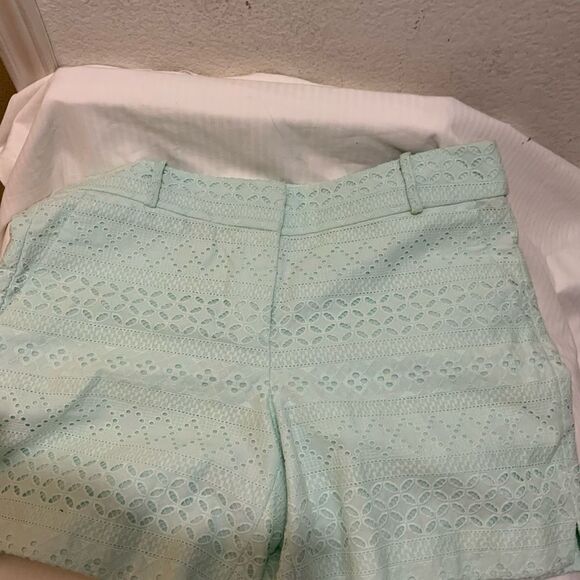 New Ann Taylor Loft Mint Green Eyelet The Riviera Short - Picture 2 of 9